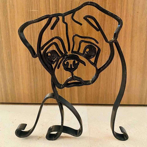 Metal dog sculpture ornaments