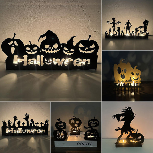 Halloween ornaments pumpkin lantern skull candle holder
